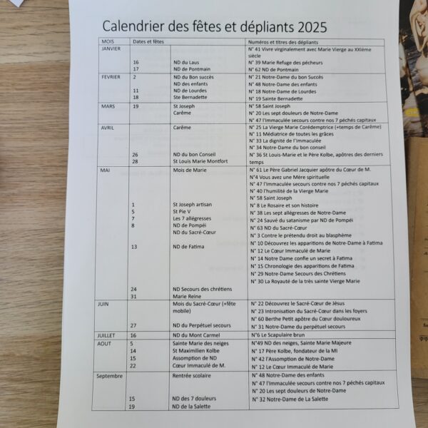 Calendrier marial, apostolique et familial – Image 12