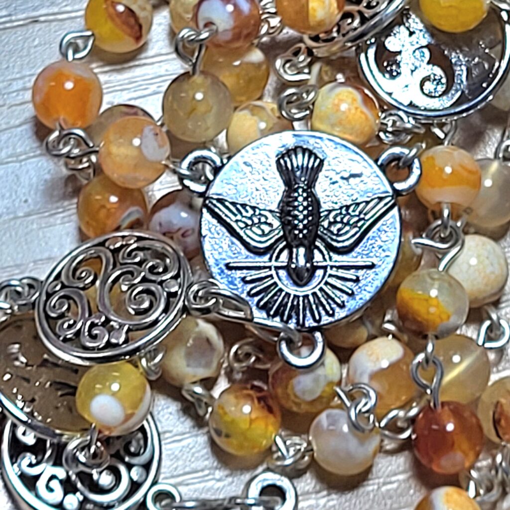 Médaille Saint Esprit en Or Jaune 375, 14 mm - Vandona
